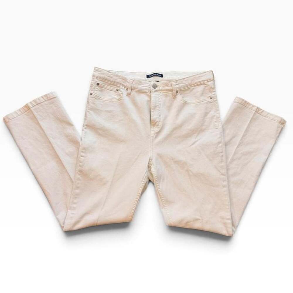 Calvin Klein Jeans Cream Straight Leg Jeans